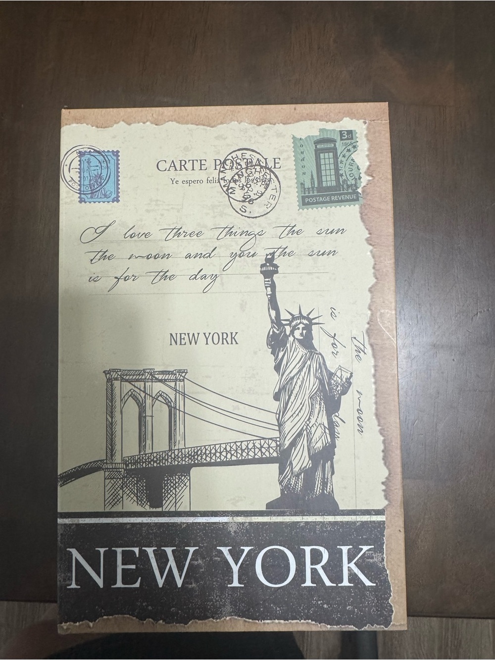 New York Vintage Postcard Book Safe